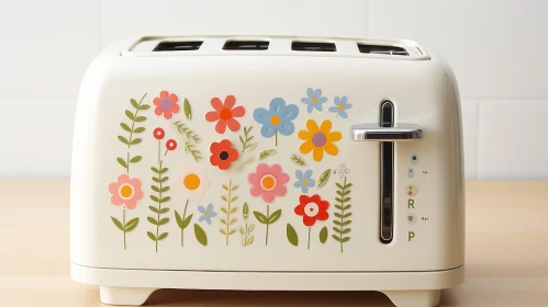 Floral Pattern Toaster - Kitchen Appliance