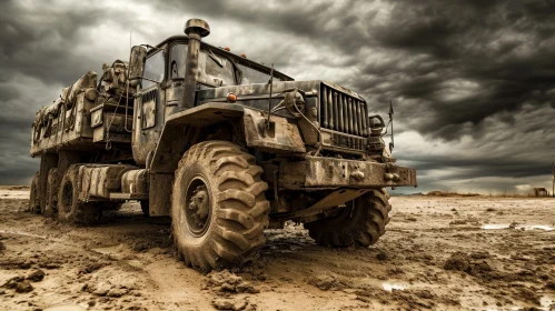 Impressive Heavy-Duty Truck in Barren Landscape