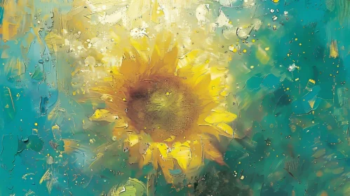 Sunflower Painting - Serene Beauty in Impasto Technique