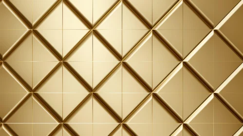 Gold Metal Surface with Diamond Pattern - 3D Rendering