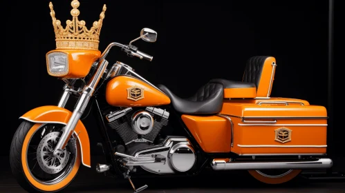 Orange Motorcycle with Crown: Celebrity Portraits and Biblical Grandeur