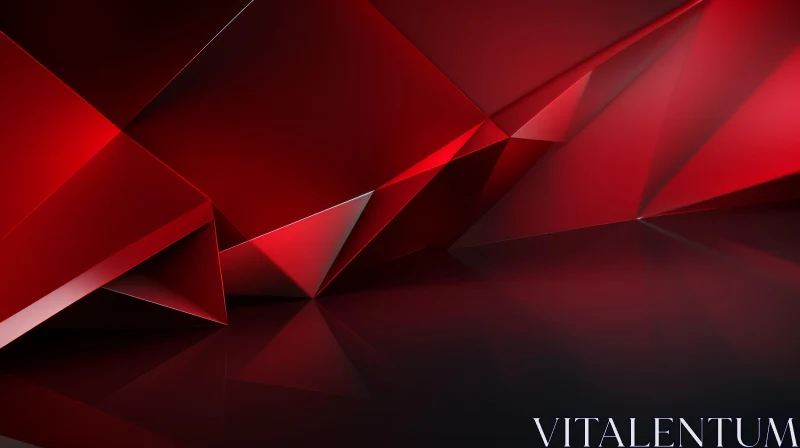 Red Crystal Geometric Abstract Art AI Image