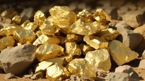 Shiny Gold Nuggets Close-Up