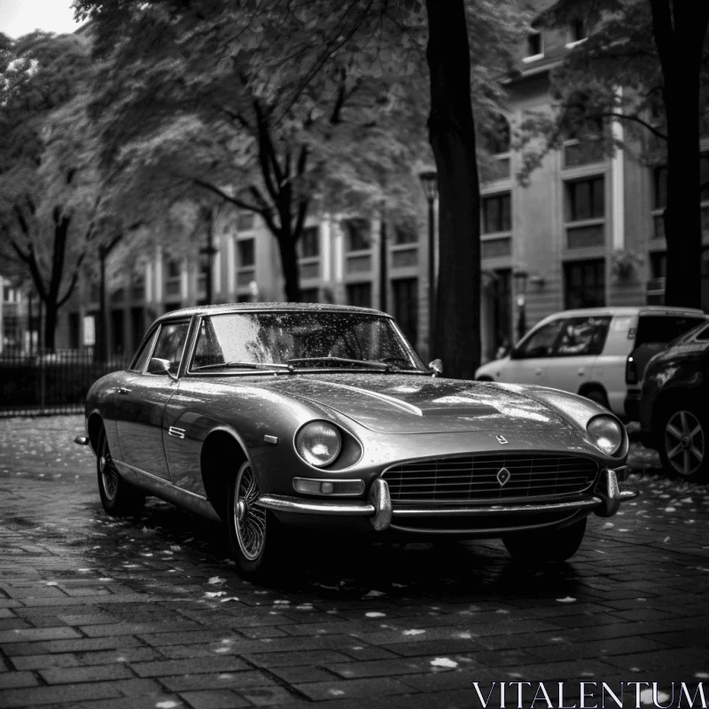 Vintage Sports Cars in Dutch Canals - Captivating Black and White Photography AI Image