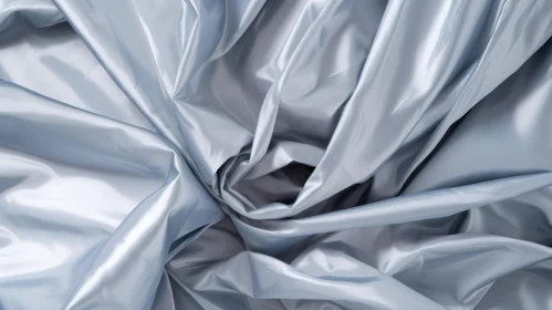 Crumpled Silver Silk Fabric Texture