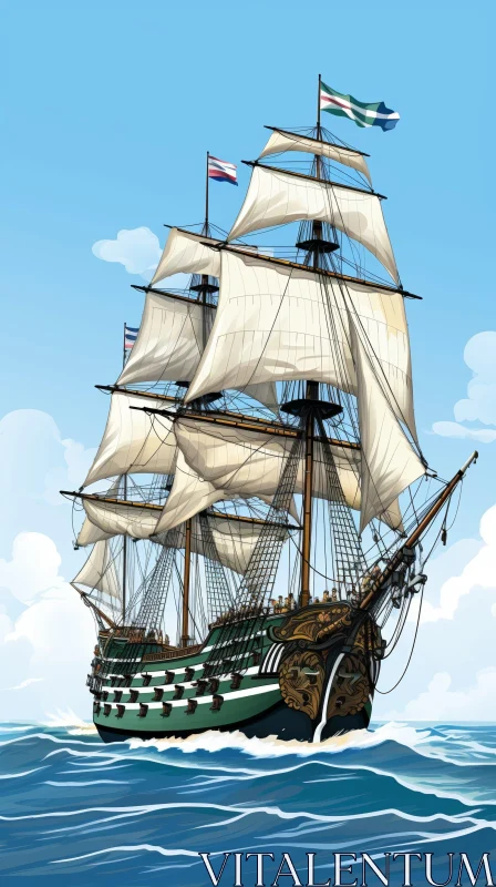 AI ART Dutch East India Company Ship Painting