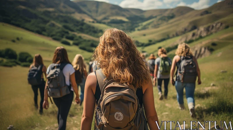 Women Hiking in Mountain Landscape AI Image