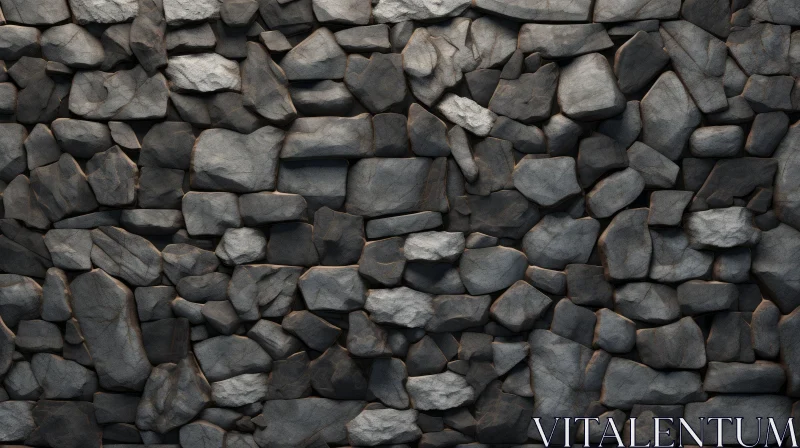 Detailed Stone Wall Texture - Gray, Brown, Black AI Image