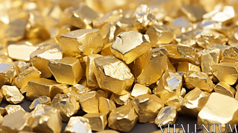 Luxurious Gold Nuggets Close-Up AI Image