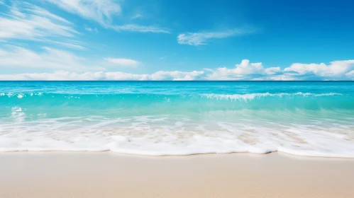 Tranquil Beach Scene: White Sand and Blue Waters