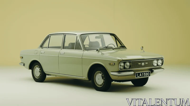 Vintage Yellow Car: Classic Style from 1970-Present | Photorealistic Rendering AI Image