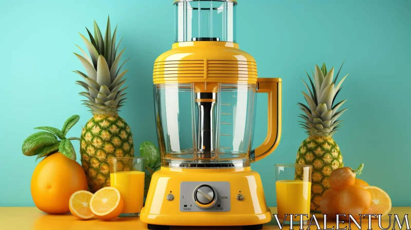 Yellow Blender Still Life Composition AI Image