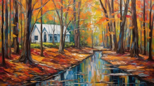 Autumn Rural Scene Painting | Serene Nature Artwork