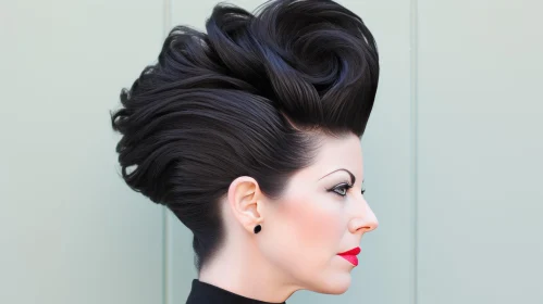 Elegant Woman with Elaborate Hairstyle