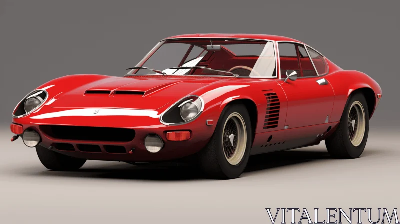 Exquisite Red Sports Car Render | Classic Design | Crimson AI Image