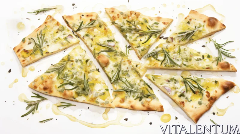 Rosemary Cheese Flatbread - Delicious Snack Option AI Image
