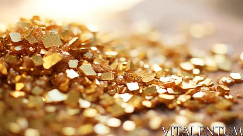 AI ART Shiny Gold Nugget Pile Close-Up