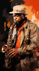 Captivating Jazz Musician Portrait with Saxophone