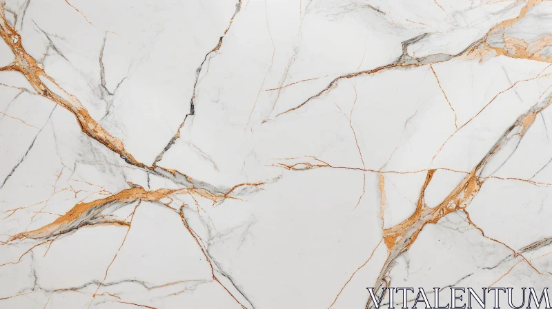 Luxurious White Marble Texture with Golden Veins AI Image