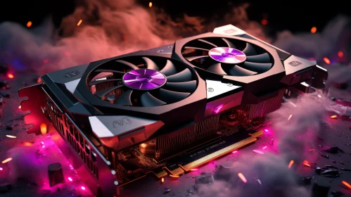 Modern Graphics Card with Glowing Fans