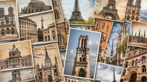 Vintage Paris Postcards Collection - Nostalgic Landmarks in Sepia Tone