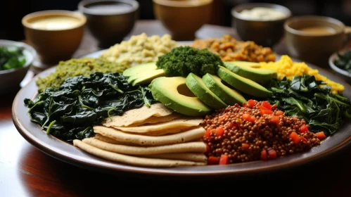 Delicious Ethiopian Food Plate Close-Up