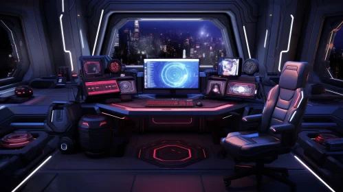 Futuristic Spaceship Control Room - Mystery and Intrigue