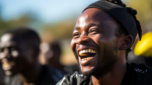 Joyful African Man Portrait Outdoors