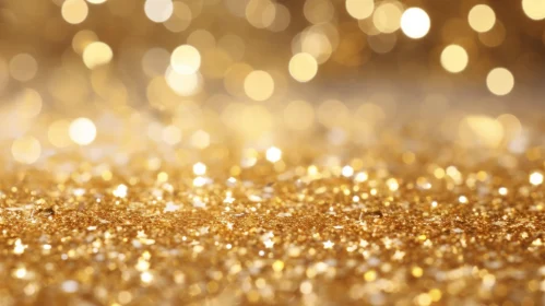 Luxurious Gold Glitter and Bokeh Lights Close-Up