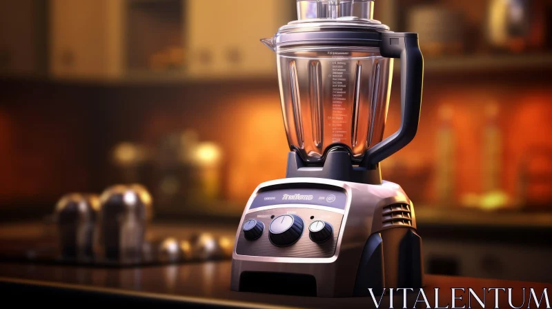 Modern Electric Blender on Kitchen Counter AI Image