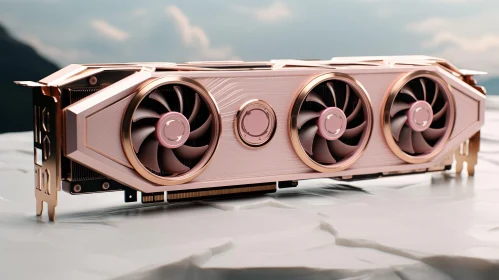 Pink and Gold Graphics Card with Rose Gold Fans