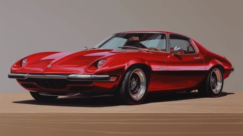 Captivating Hyper-Realistic Red Sports Vehicle Artwork
