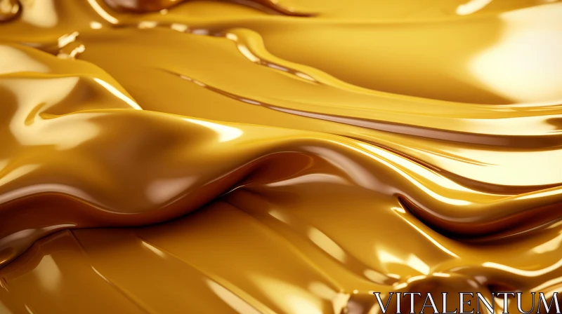 Golden Liquid Flowing - Calming Background Texture AI Image