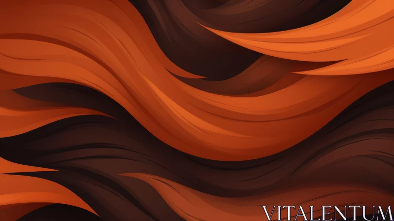 AI ART Orange and Brown Abstract Waves Background