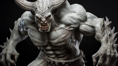 Powerful White Demon - 3D Rendering