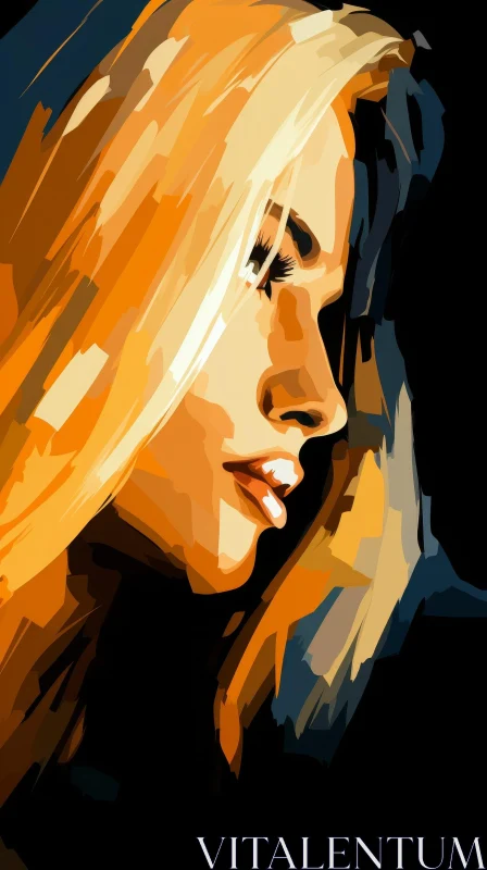 Serene Woman Portrait Painting AI Image