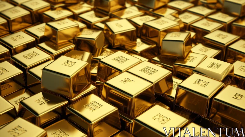 Stacked Gold Bars: Symbol of Wealth and Luxury AI Image