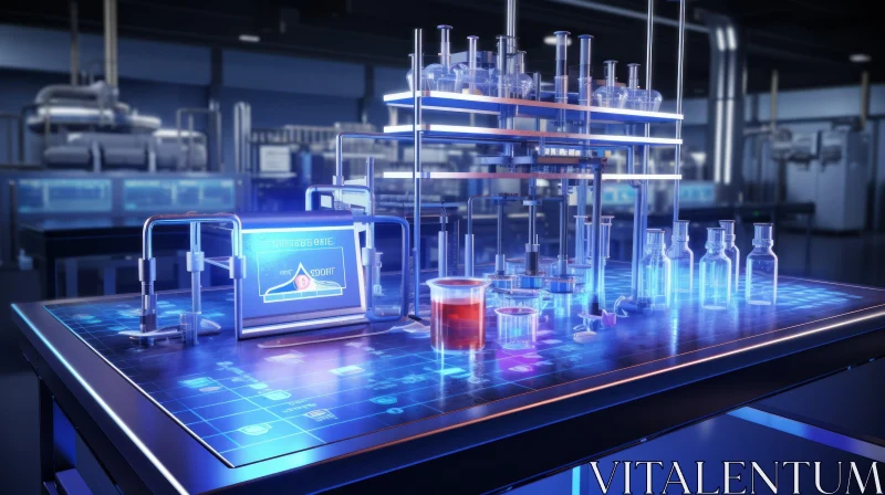 Cutting-Edge Chemistry Lab with High-Tech Equipment AI Image