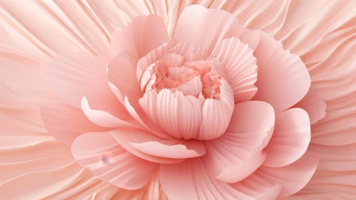 Pink Peony Flower 3D Rendering