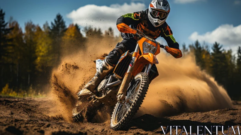 Thrilling Dirt Bike Rider on KTM Motorcycle AI Image