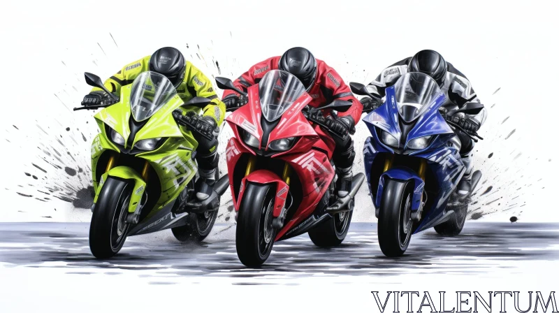Thrilling Motorcycle Racing Scene AI Image