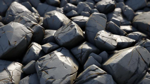 Gray Stone Rocks in Forest Close-Up