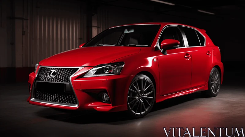 Captivating Red Lexus Car with Flawless Line Work | Ultra HD Artwork AI Image