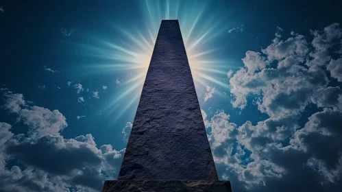 Dark Obelisk Against Bright Sky