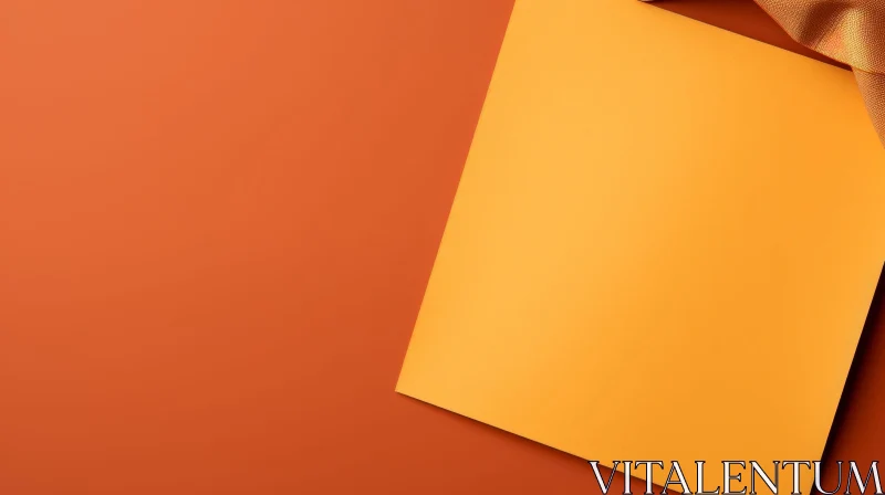 Elegant Orange Paper on Brown Background AI Image