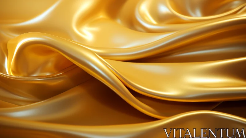 Luxurious Gold Silk Fabric Background AI Image