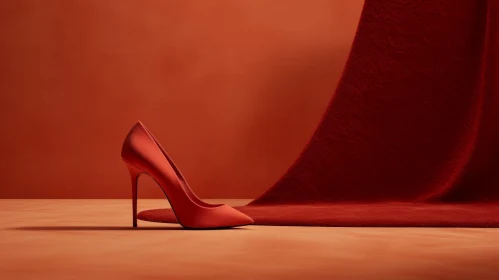Red High Heel Shoe on Red Carpet - Fashion Image