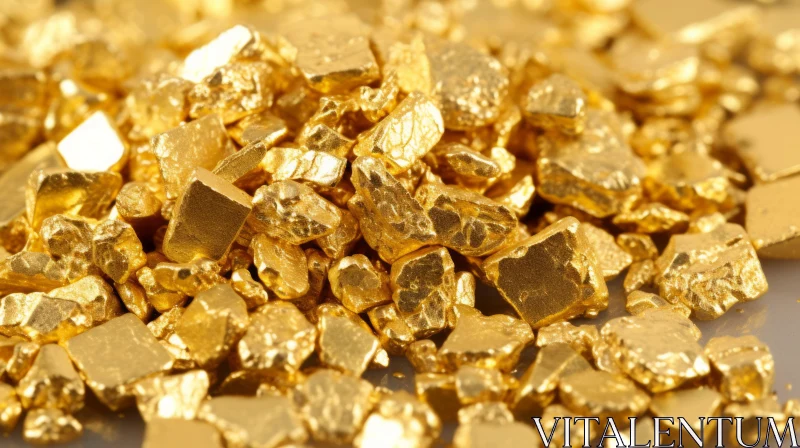 Brilliant Gold Nugget Pile - Luxury and Opulence AI Image