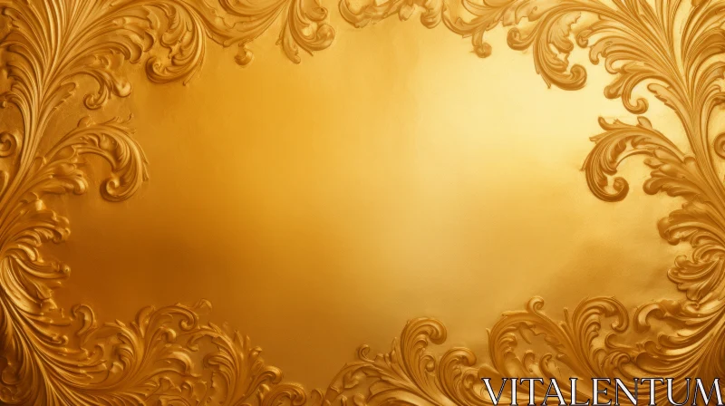 Golden Floral Pattern Background AI Image