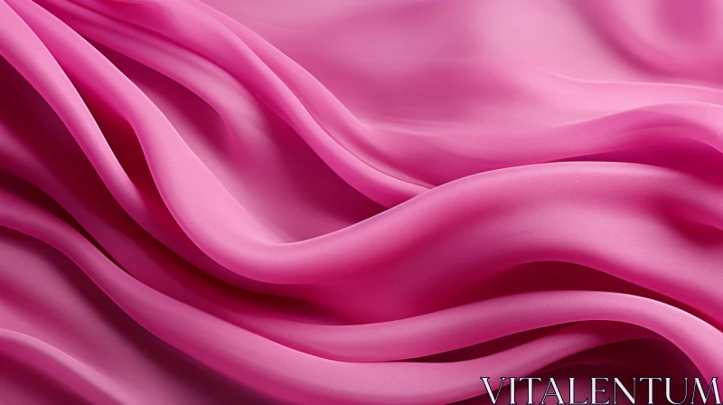 Luxurious Pink Silk Fabric Close-Up AI Image